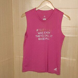 Adidas Women's Pink Softball Theme Tank Top Small